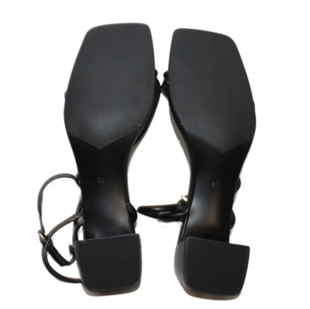 Elegant Black Strappy Heeled Sandals - Picture 13 of 16